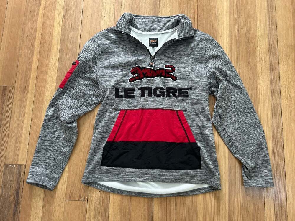 Le tigre mens 100% authentic fancy rich zip sweater size Large big logo